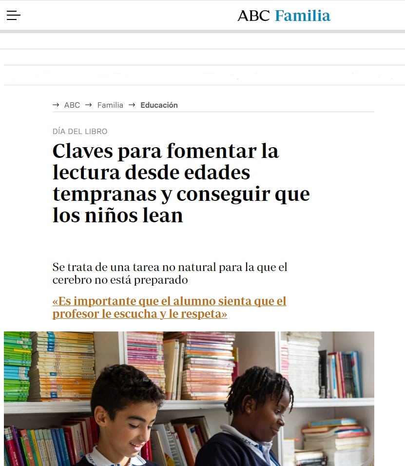 Fomentar la lectura desde edades tempranas ABC