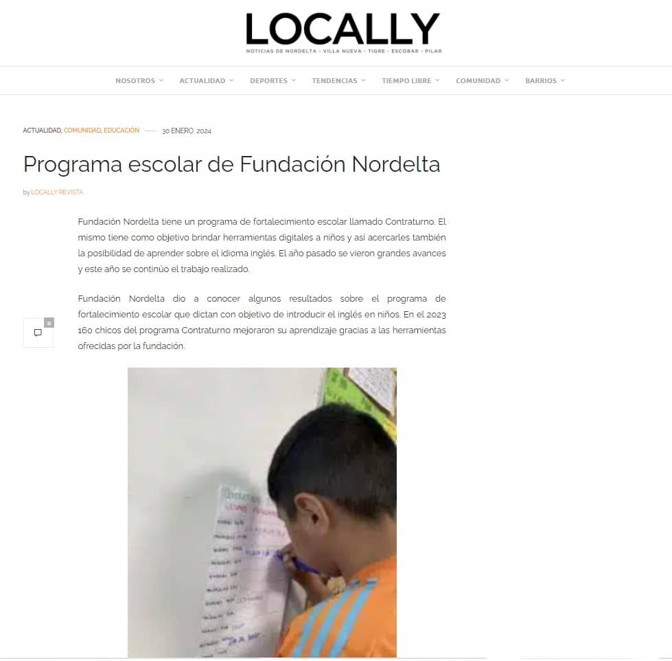 Lee más sobre el artículo Programa escolar de Fundación Nordelta