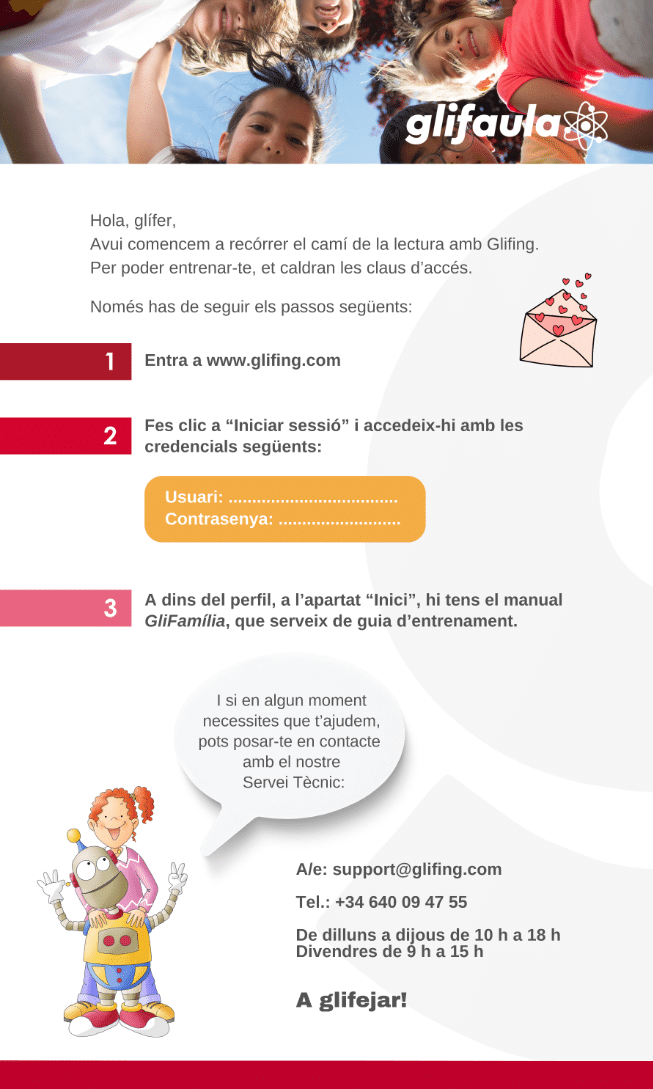 Carta per a les famílies